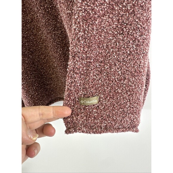 Columbia Speckled Pullover Sweater Burgundy Maroon V-Neck Stretch Womens 2X - Picture 2 of 11